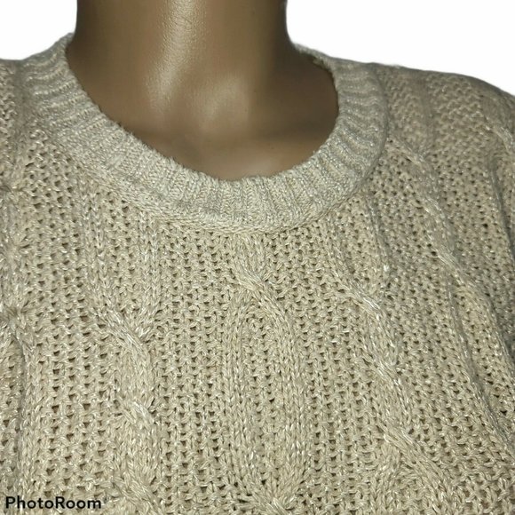 Talbots USA Oversized Sweater Linen Blend Beige - Picture 3 of 7